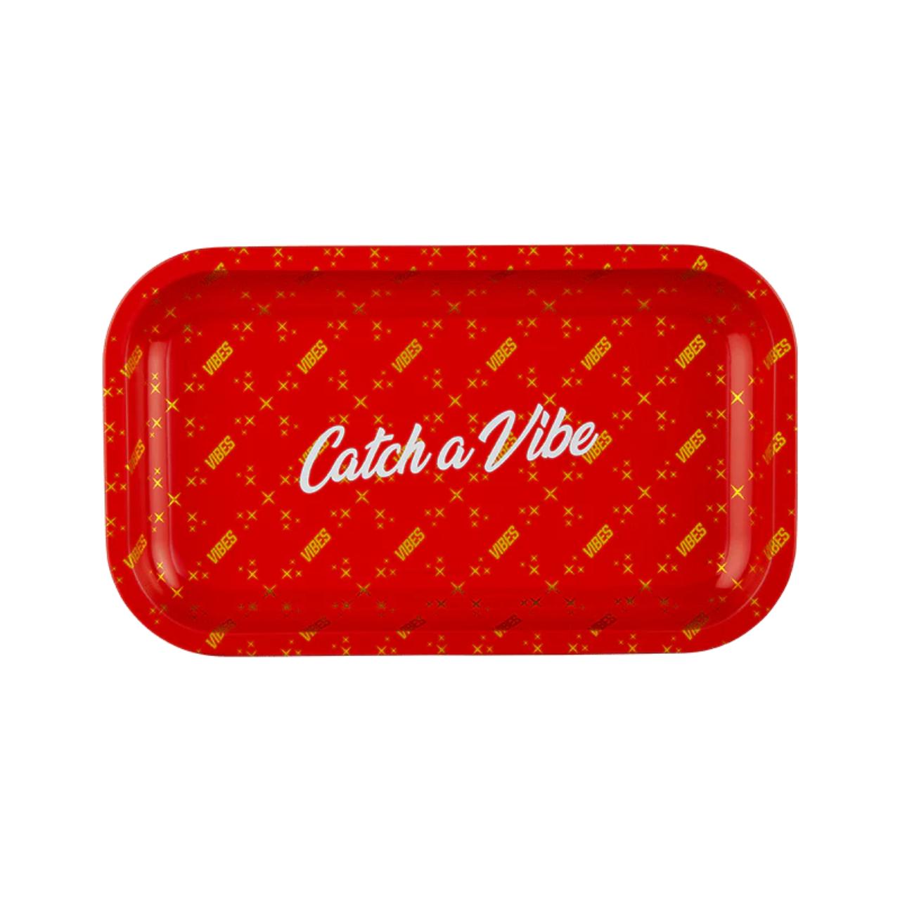 Vibes Catch A Vibe Rolling Tray Small Red Gold Vibes Catch A Vibe Rolling Tray Small Red Gold