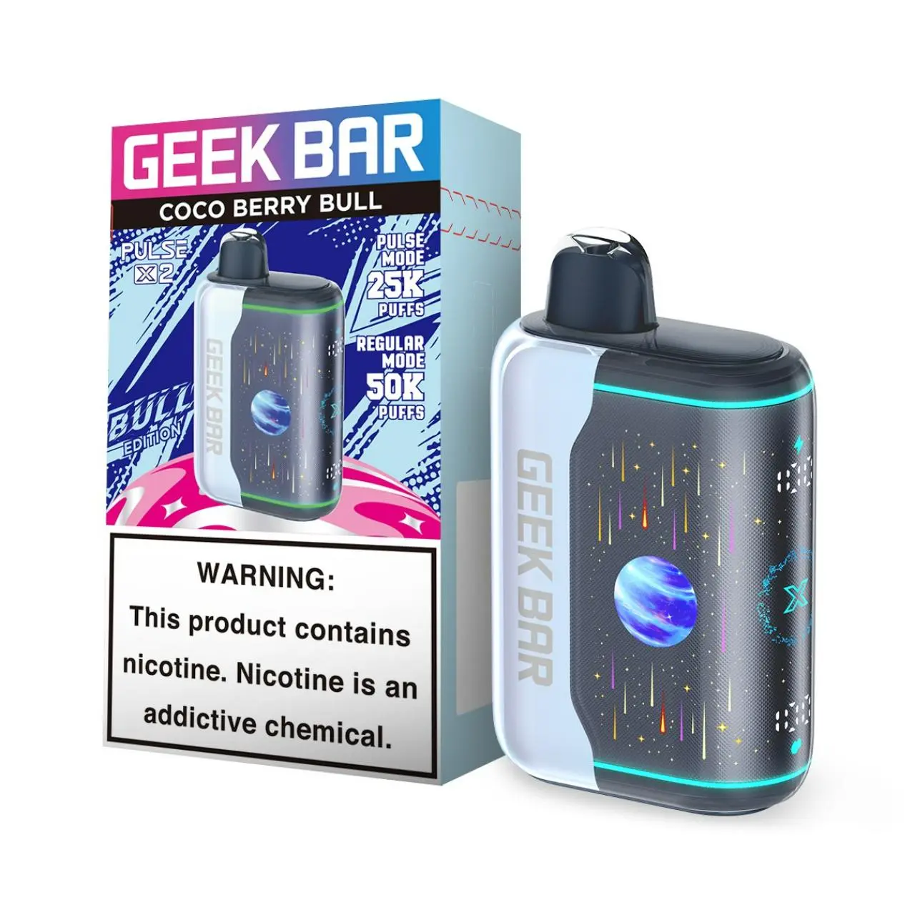 Geek Bar Pulse X2 50K Puff Disposable Coco Berry Bull Geek Bar Pulse X2 50K Puff Disposable Coco Berry Bull