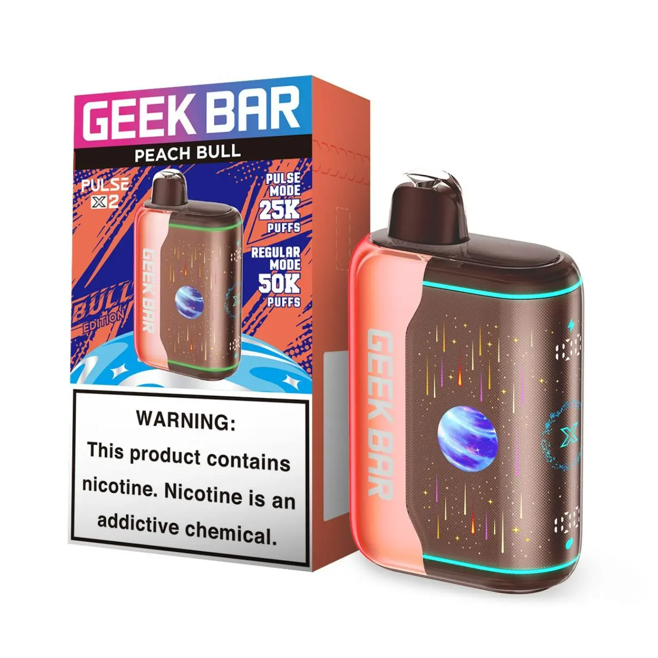 Geek Bar Pulse X2 50K Puff Disposable Peach Bull Geek Bar Pulse X2 50K Puff Disposable Peach Bull