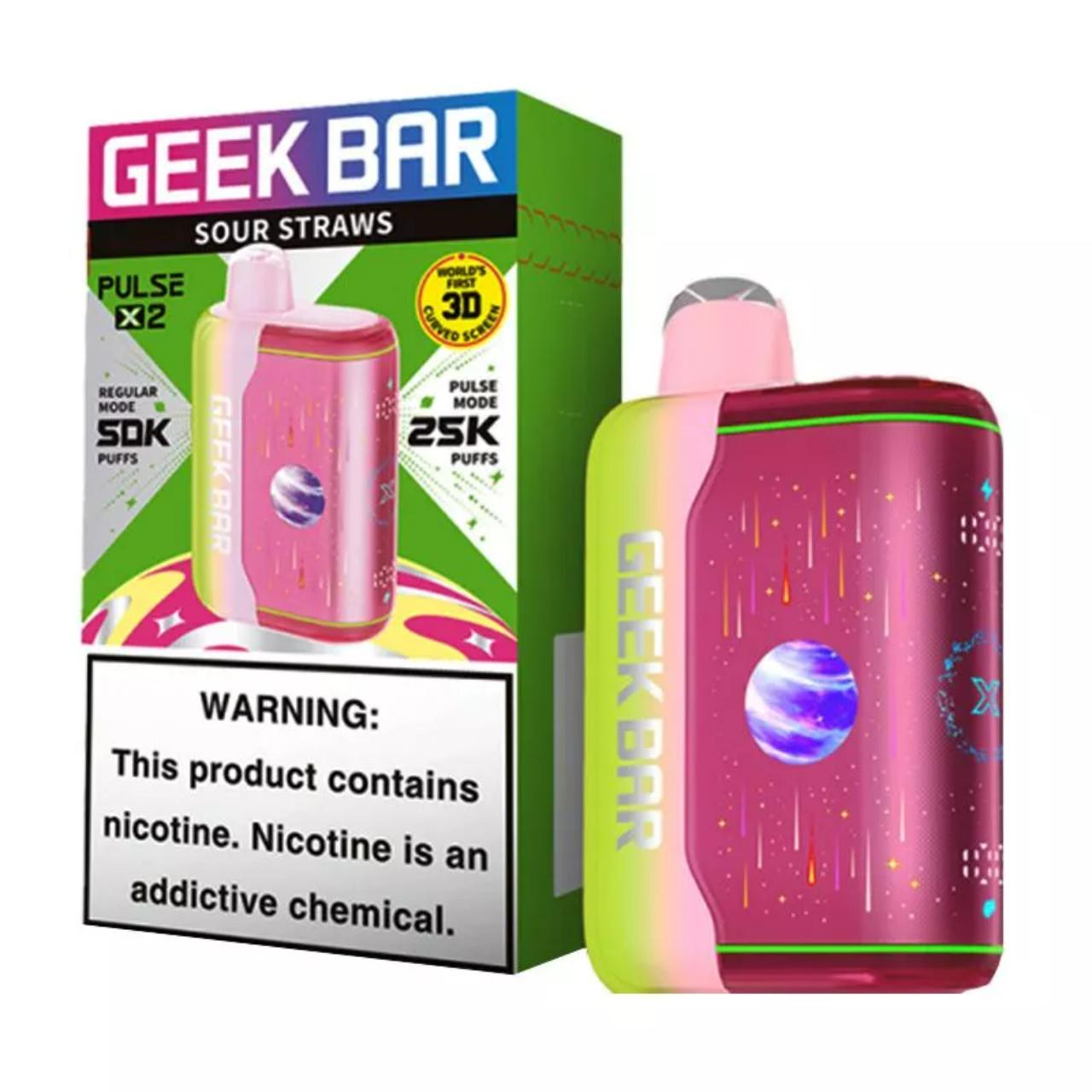 Geek Bar Pulse X2 50K Puff Disposable Sour Straws Geek Bar Pulse X2 50K Puff Disposable Sour Straws