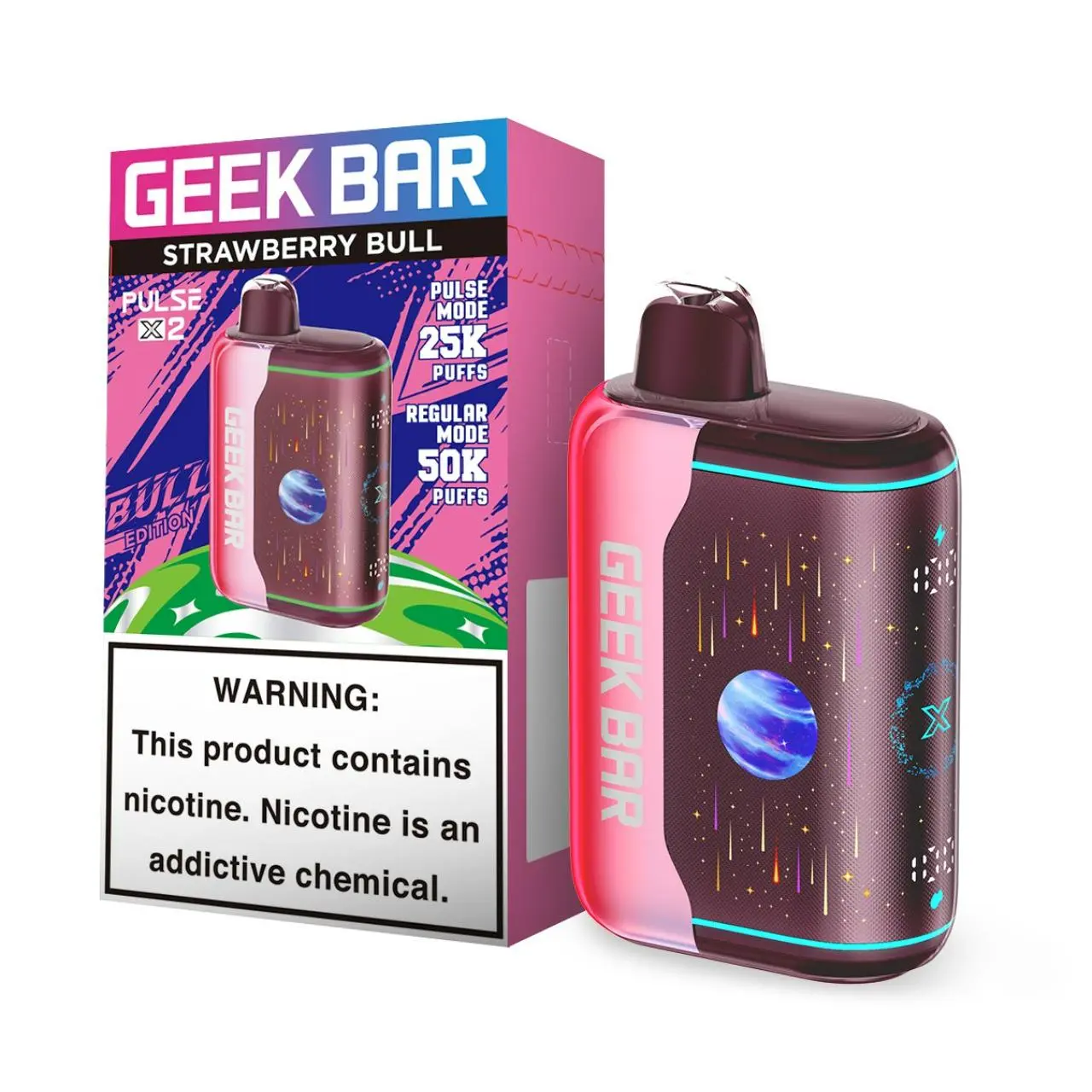 Geek Bar Pulse X2 50K Puff Disposable Strawberry Bull Geek Bar Pulse X2 50K Puff Disposable Strawberry Bull