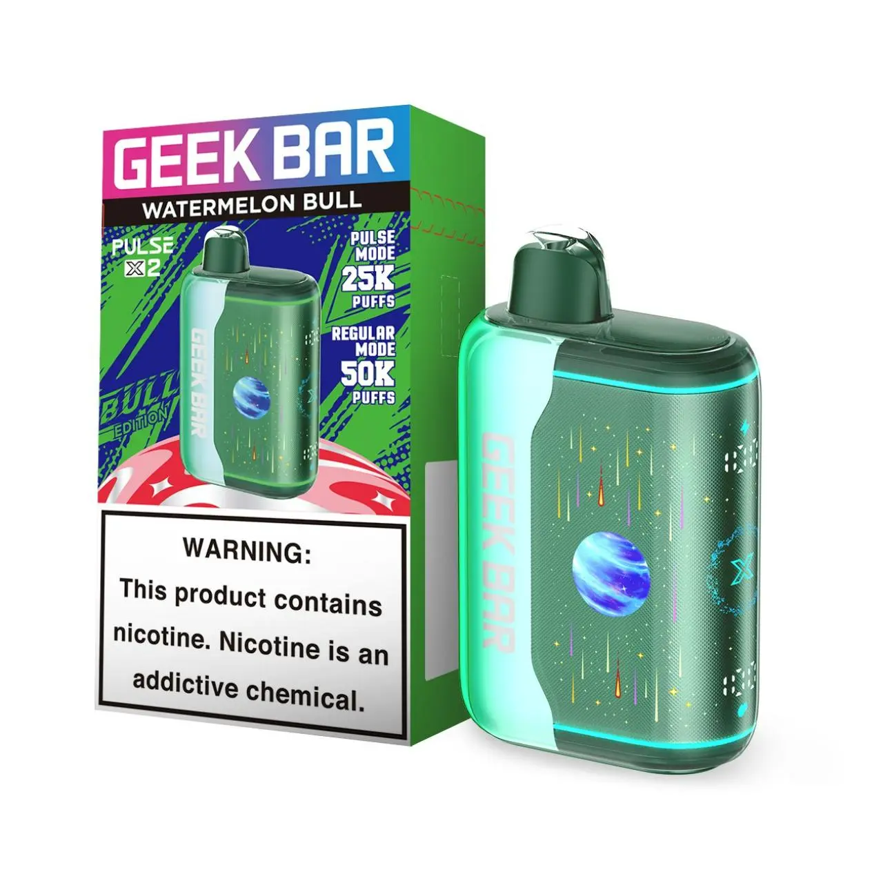 Geek Bar Pulse X2 50K Puff Disposable Watermelon Bull Geek Bar Pulse X2 50K Puff Disposable Watermelon Bull