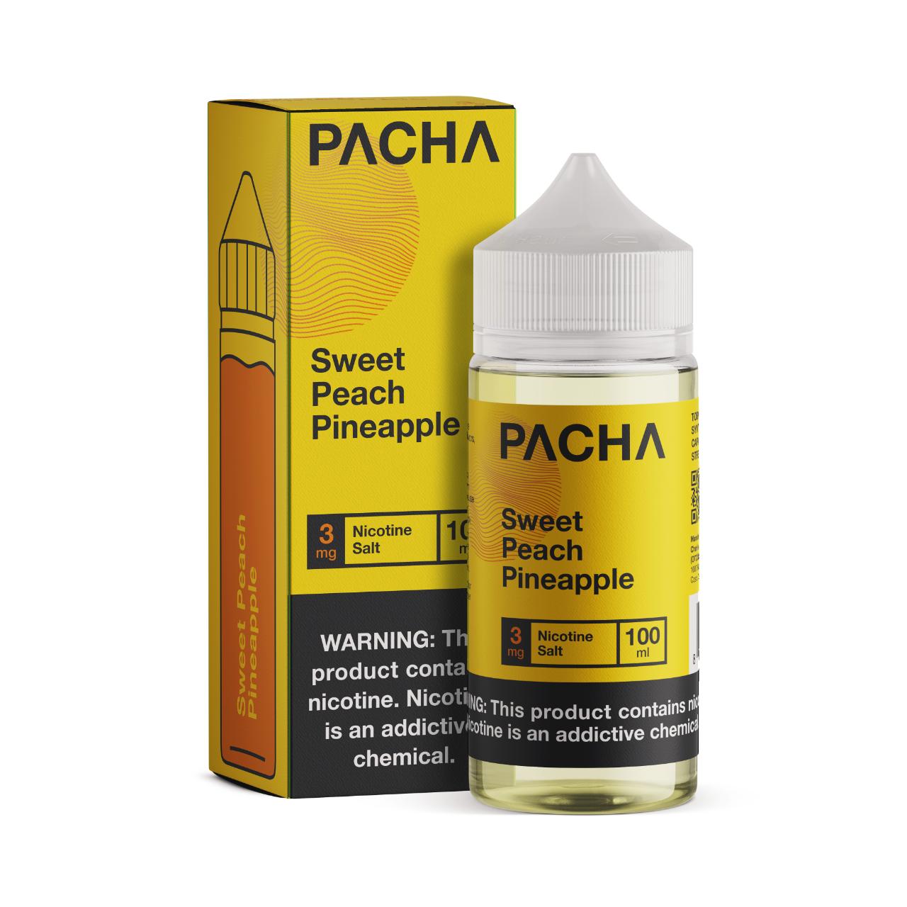Pacha Sweet Peach Pineapple Synthetic Nicotine 100ml E-Juice Pacha Sweet Peach Pineapple Synthetic Nicotine 100ml E-Juice