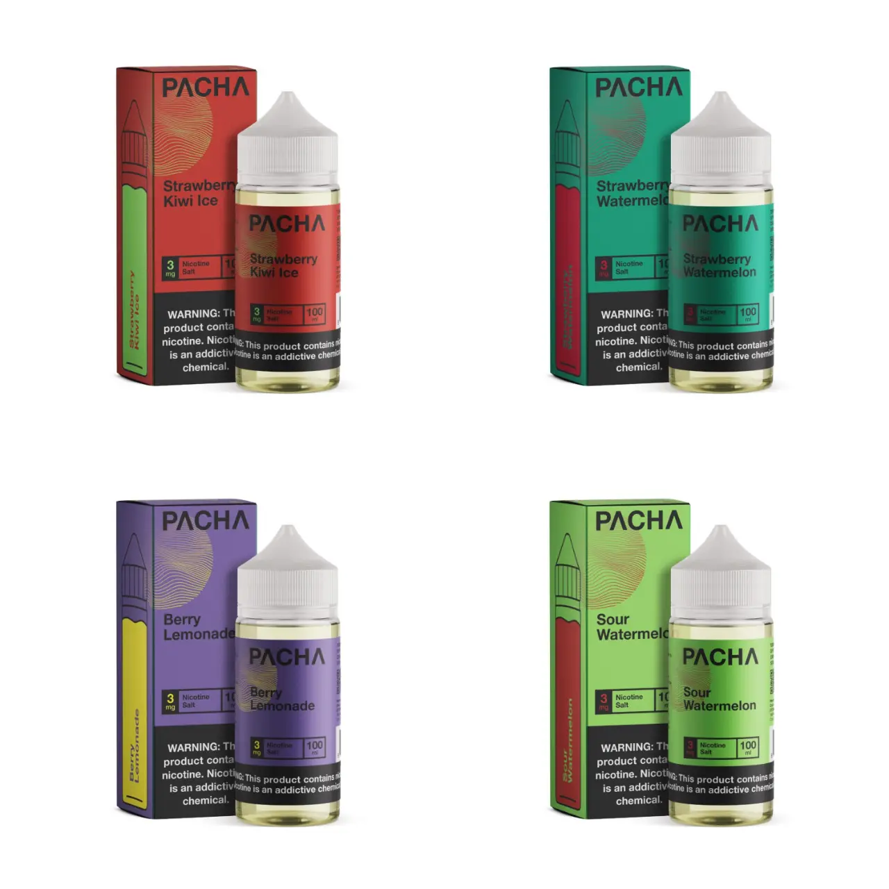 Pacha Synthetic Nicotine 3MG E-Juice Collection (100ml) Pacha Synthetic Nicotine 3MG E-Juice Collection (100ml)