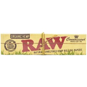 RAW Rolling Papers 1PK - King Size Slim Organic Hemp with Connoisseur Tips