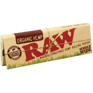 Raw Single Wide Papers 1PK-1CT Organic Hemp