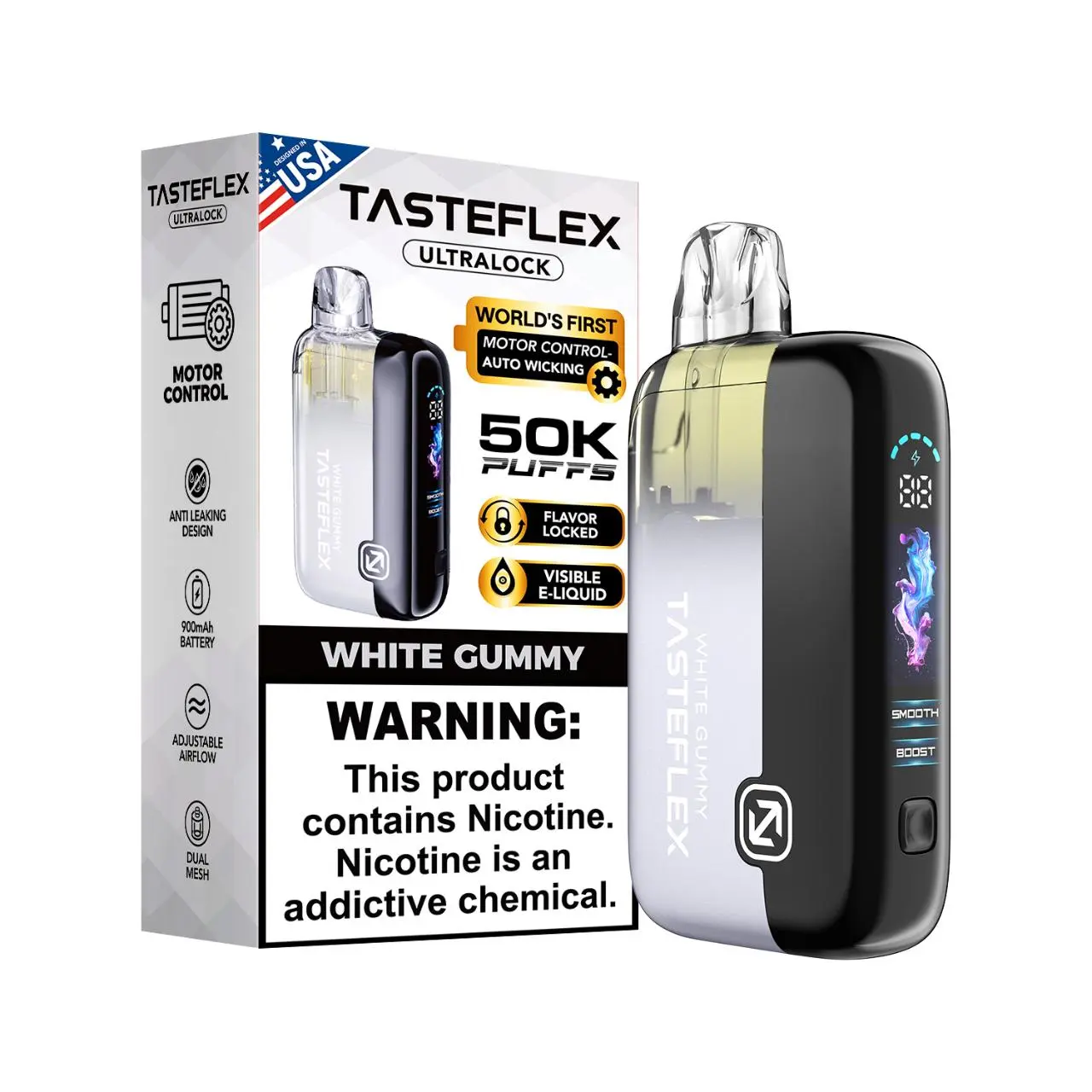 TasteFlex UltraLock 50K Puff Disposable White Gummy TasteFlex UltraLock 50K Puff Disposable White Gummy