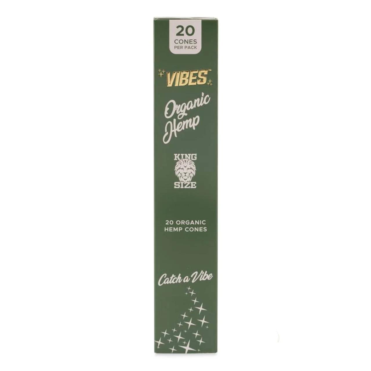 VIBES KING SIZE CONES 1PK-20CT ORGANIC HEMP