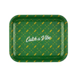 Vibes Catch A Vibe Rolling Large Tray Green Gold