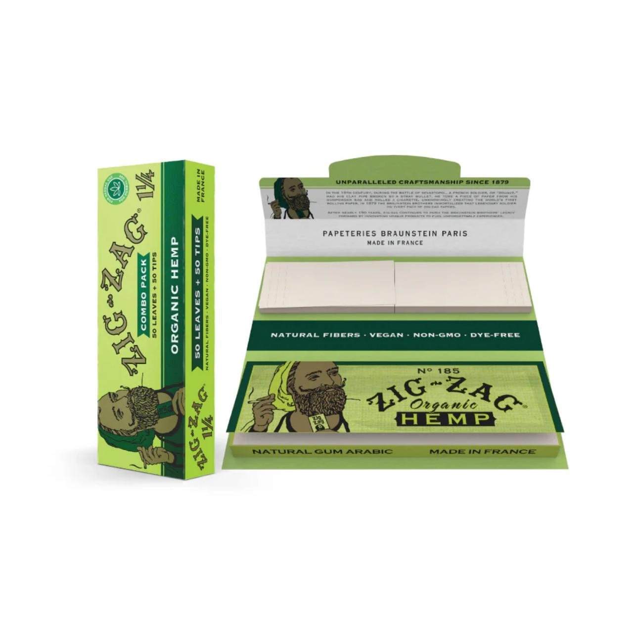 Zig Zag 1-14 Leaves+Tips 1PK-50CT Organic Hemp Zig Zag 1-14 Leaves+Tips 1PK-50CT Organic Hemp