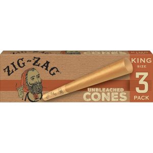 Zig Zag Cones King Size 1PK-3CT Unbleached