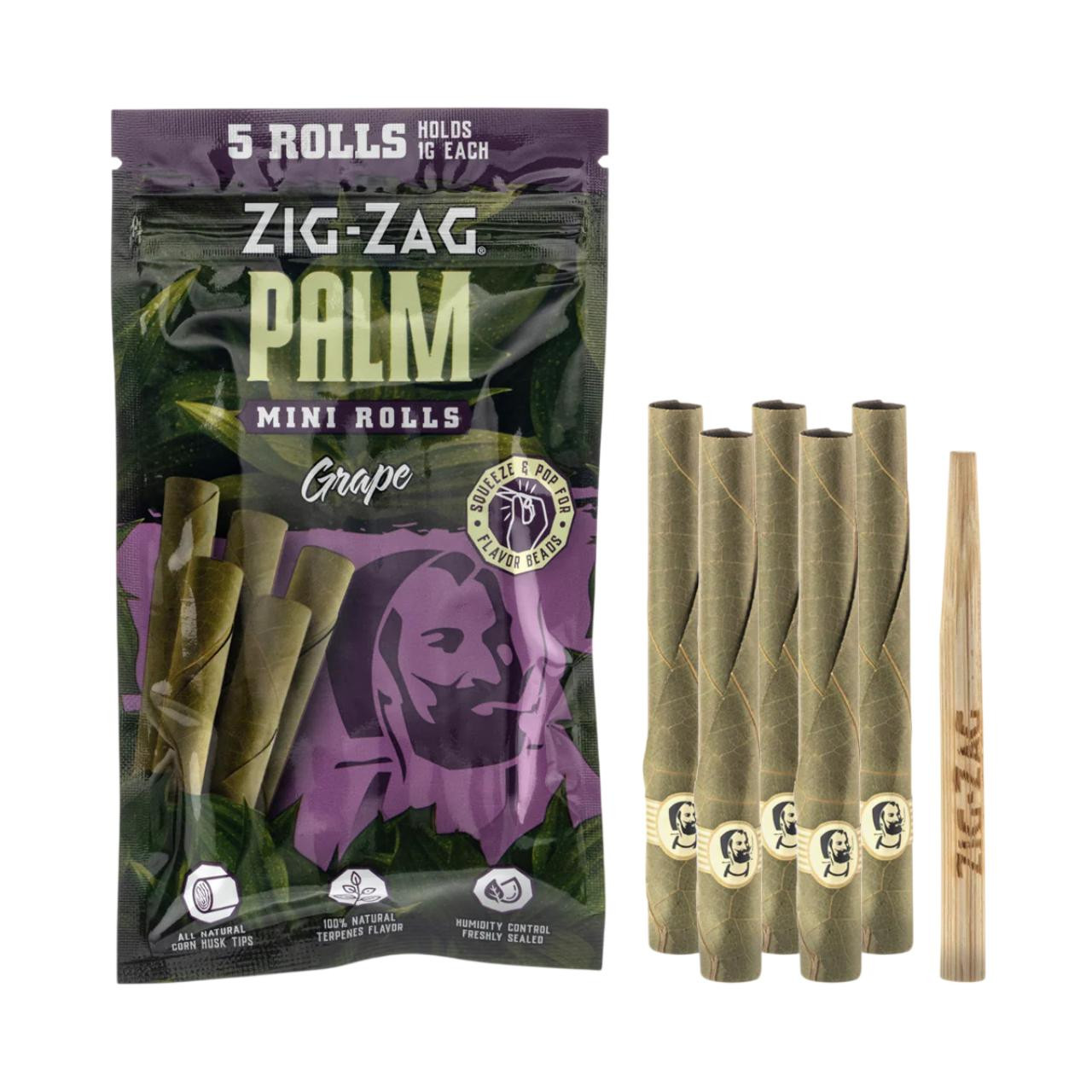 Zig Zag Palm Mini Rolls 1PK-5CT Grape Zig Zag Palm Mini Rolls 1PK-5CT Grape