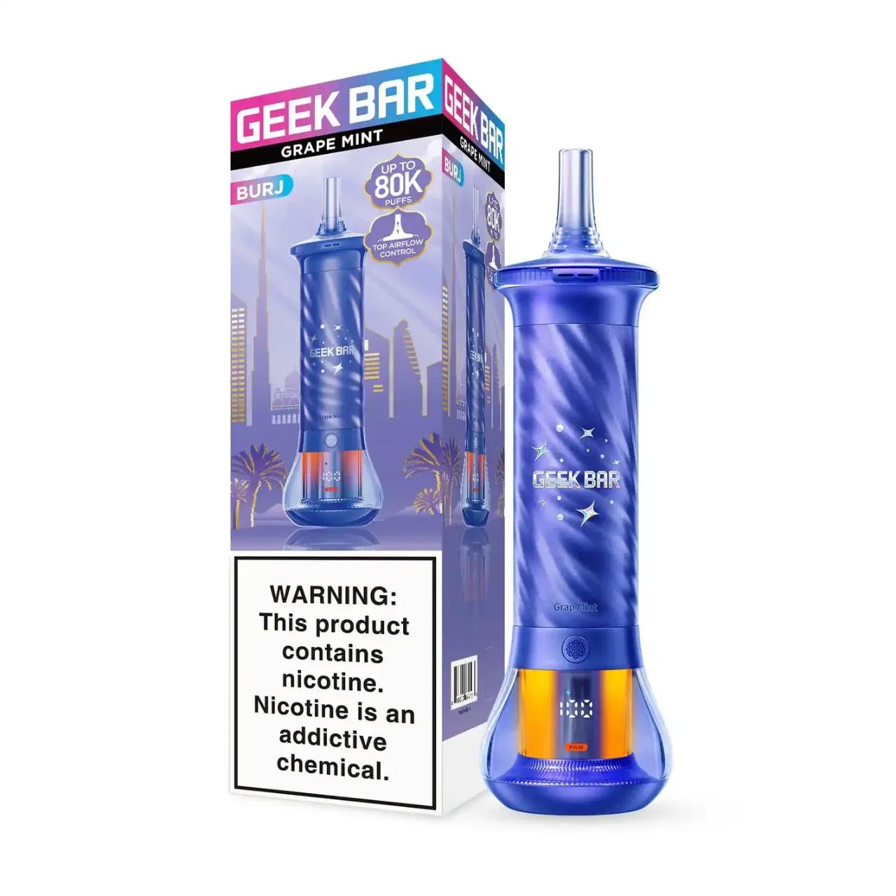 Geek Bar Burj Hookah 80K Puff Disposable Grape Mint