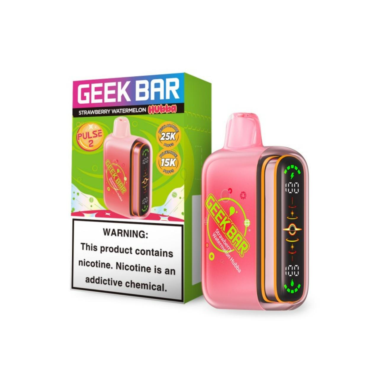 Geek Bar Pulse 2 25K Puff Disposable Strawberry Watermelon Hubba - Hubba Edition