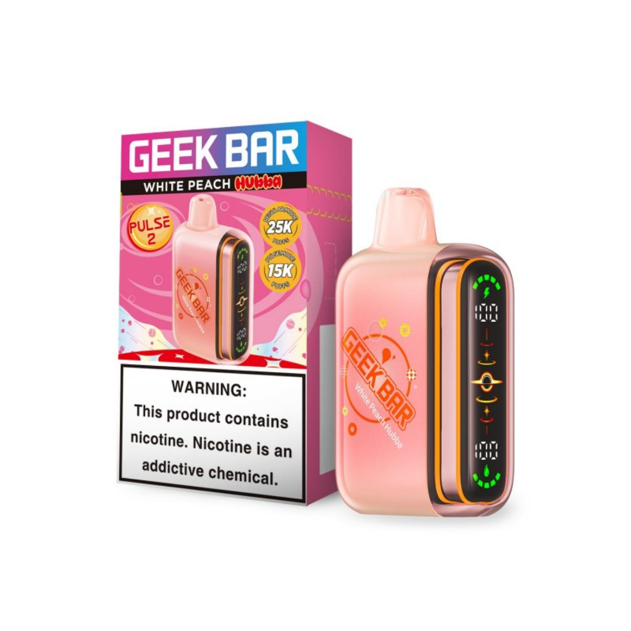 Geek Bar Pulse 2 25K Puff Disposable White Peach Hubba - Hubba Edition