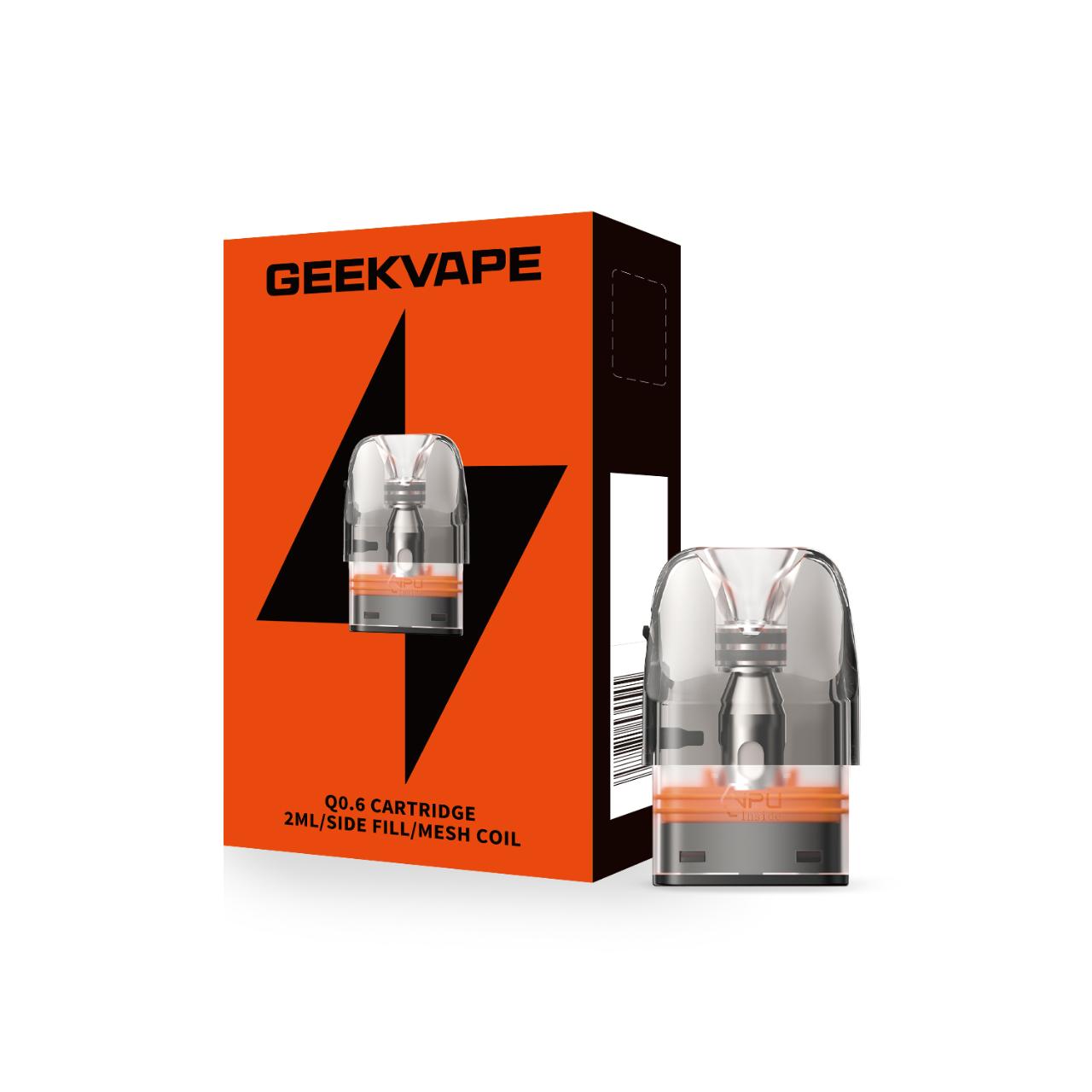 GeekVape Q Replacement Pod Cartridge V2 - 3PK Q0.6 OHMS (Side Fill 2ML) GeekVape Q Replacement Pod Cartridge V2 - 3PK Q0.6 OHMS (Side Fill 2ML)