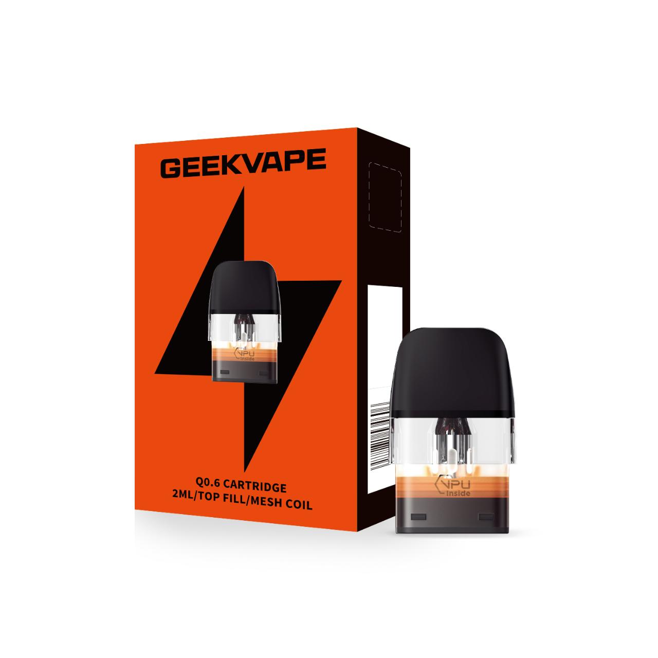GeekVape Q Replacement Pod Cartridge V2 - 3PK Q0.6 OHMS (Top Fill 2ML) GeekVape Q Replacement Pod Cartridge V2 - 3PK Q0.6 OHMS (Top Fill 2ML)