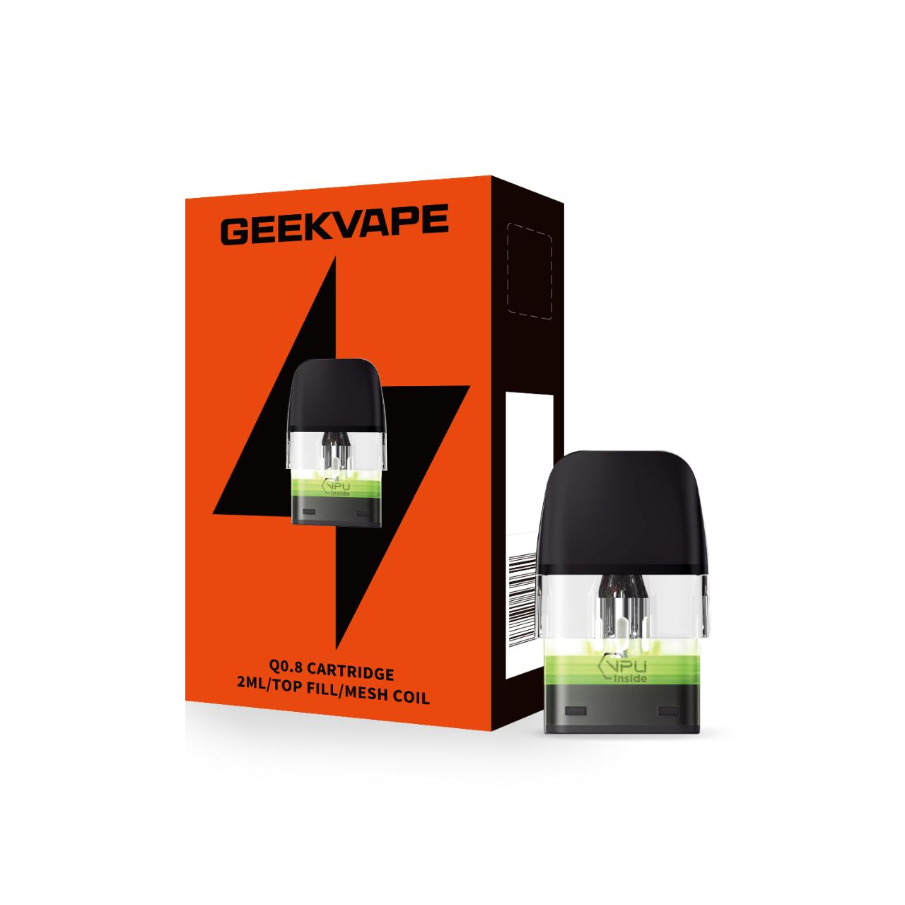 GeekVape Q Replacement Pod Cartridge V2 - 3PK Q0.8 OHMS (Top Fill 2ML) GeekVape Q Replacement Pod Cartridge V2 - 3PK Q0.8 OHMS (Top Fill 2ML)