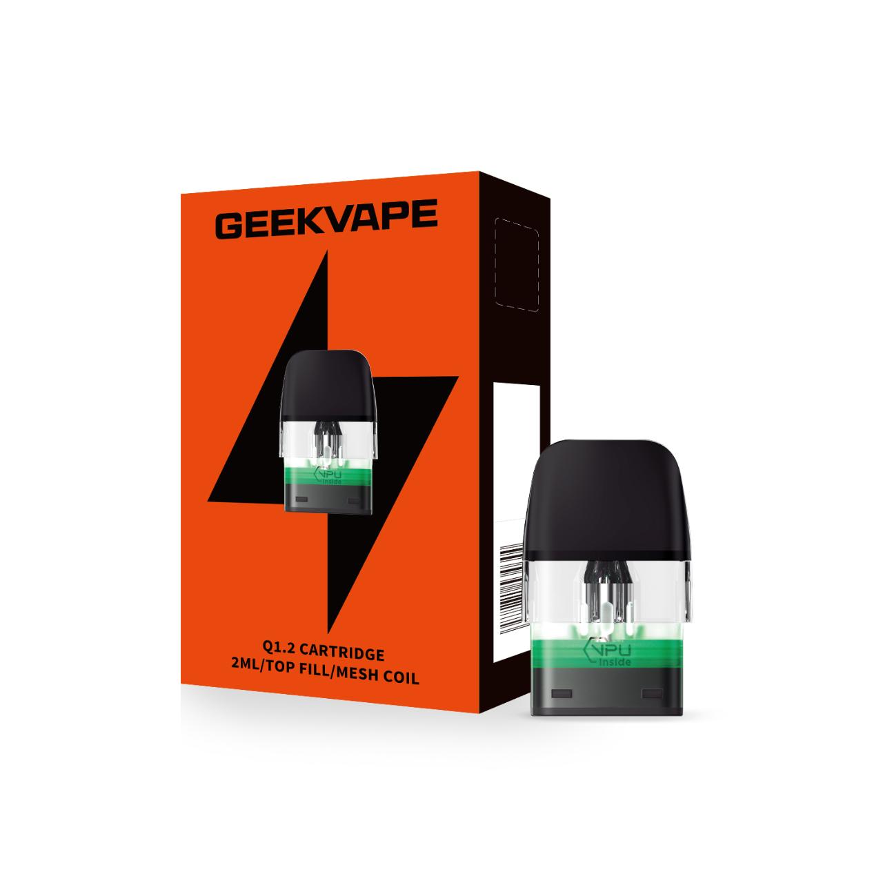 GeekVape Q Replacement Pod Cartridge V2 - 3PK Q1.2 OHMS (Top Fill 2ML) GeekVape Q Replacement Pod Cartridge V2 - 3PK Q1.2 OHMS (Top Fill 2ML)