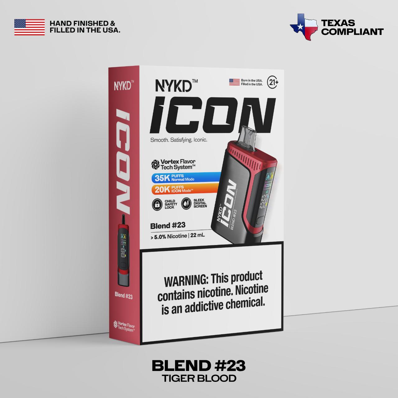 NYKD ICON 35K Puff Disposable Blend #23 Tiger Blood