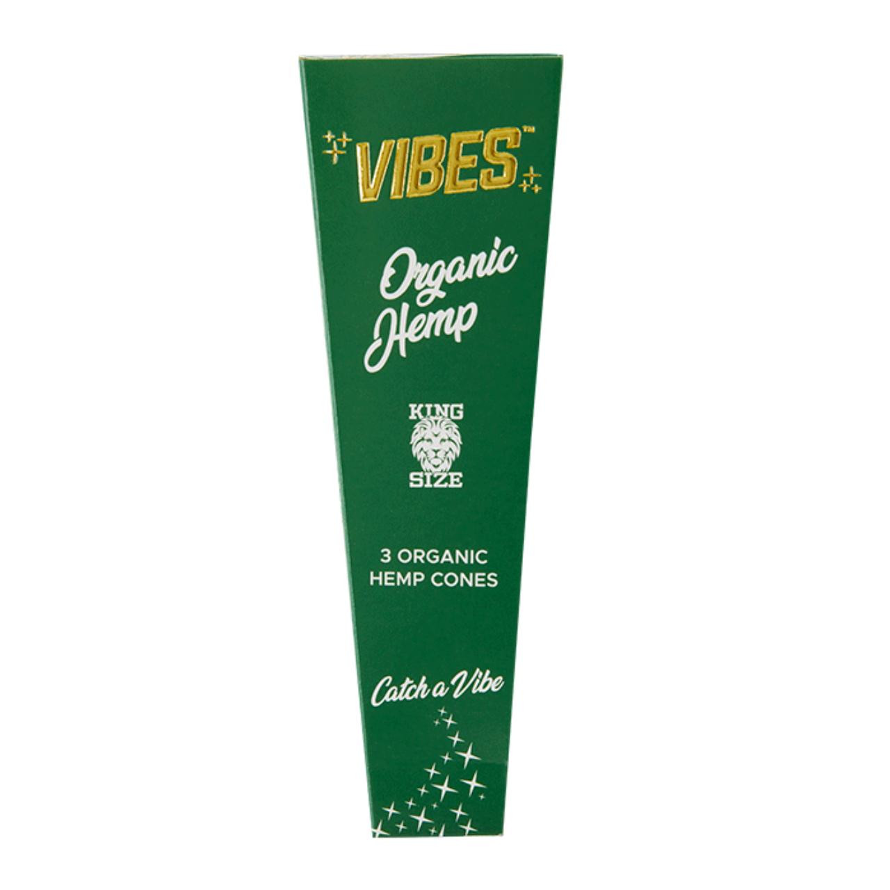 VIBES KING SIZE CONES 1PK-3CT ORGANIC GREEN