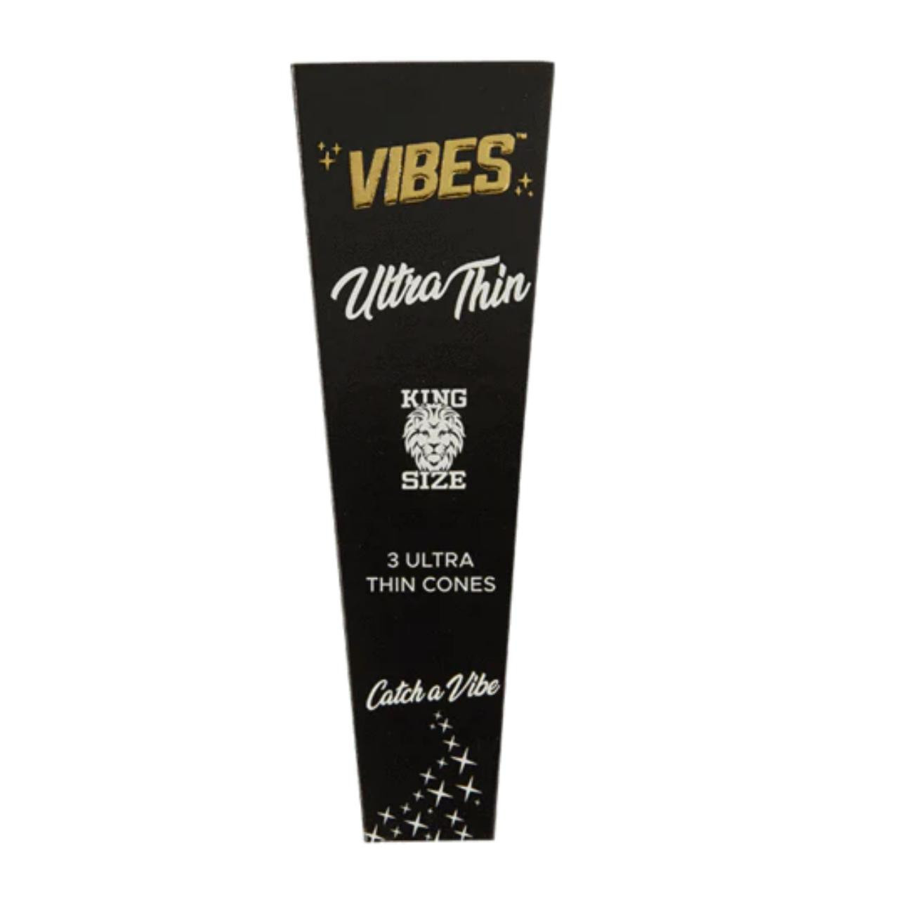 VIBES KING SIZE CONES 1PK-3CT ULTRA THIN BLACK