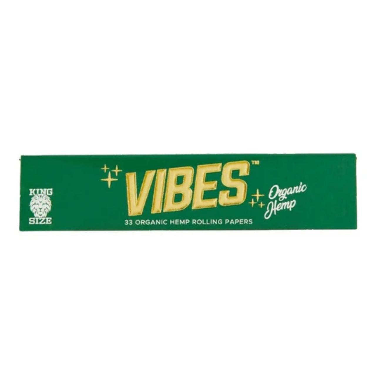 VIBES PAPERS 1PK-33CT KING SIZE ORGANIC GREEN VIBES PAPERS 1PK-33CT KING SIZE ORGANIC GREEN