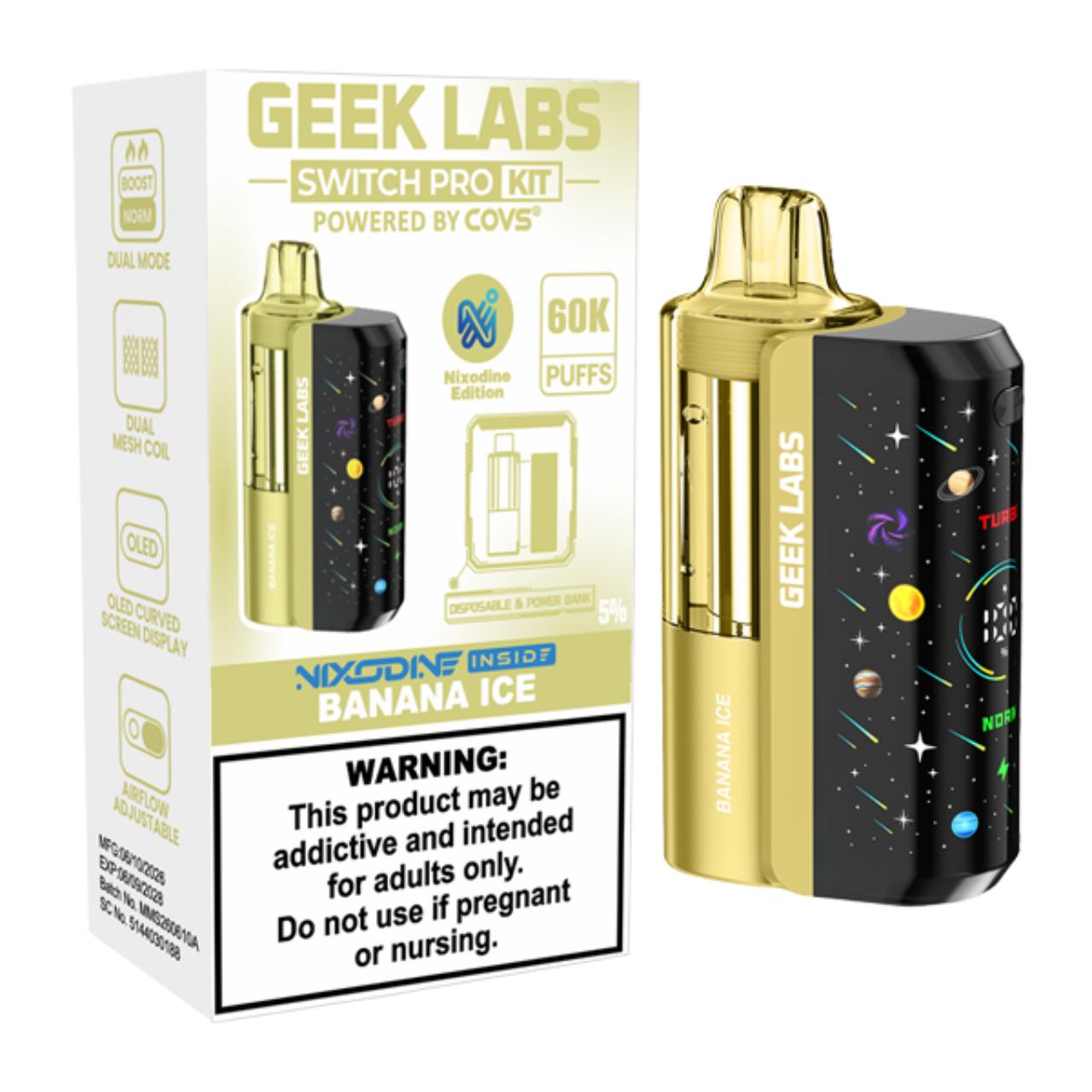 Geek Labs Switch Pro Kit Nixodine 60K Puff Disposable Banana Ice