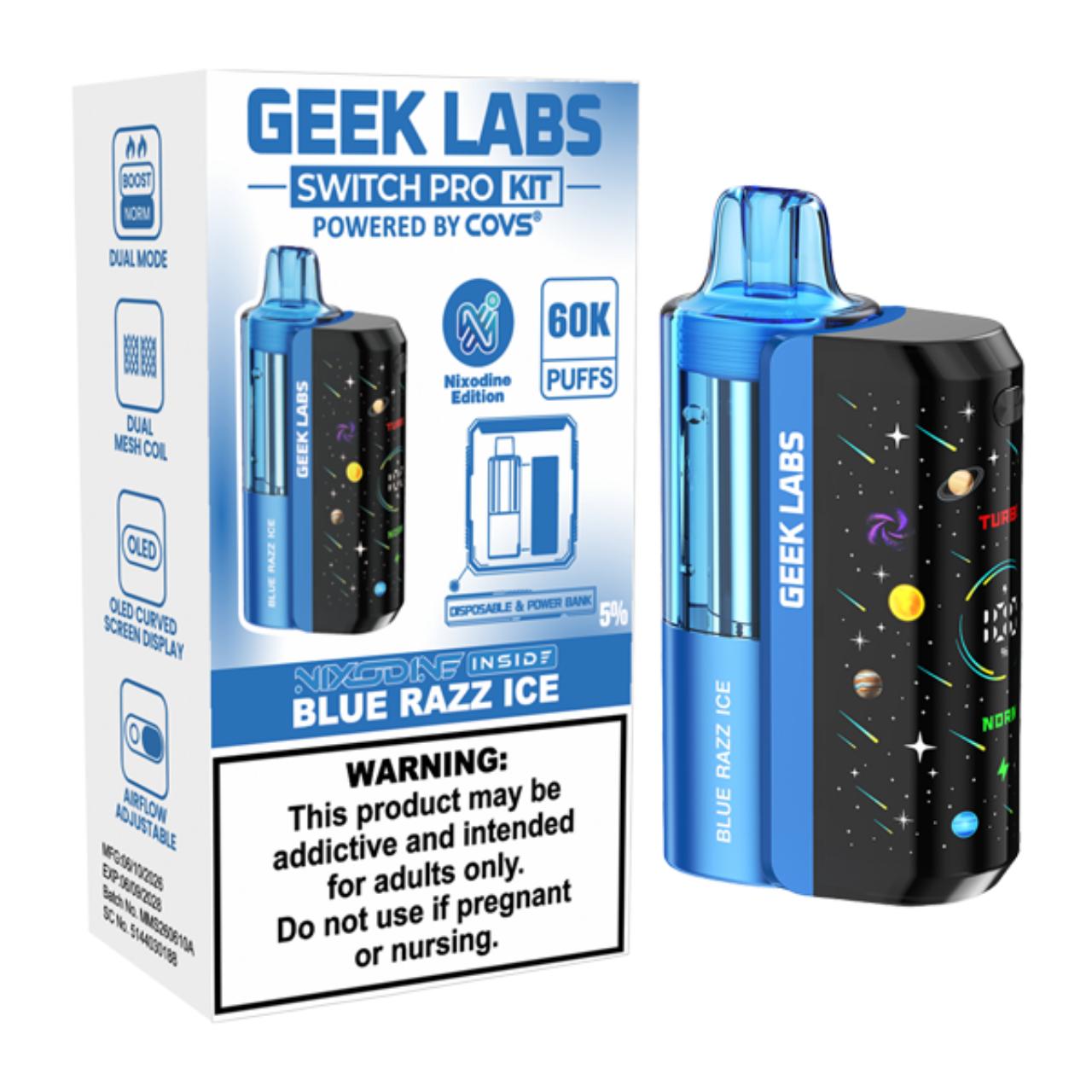 Geek Labs Switch Pro Kit Nixodine 60K Puff Disposable Blue Razz Ice