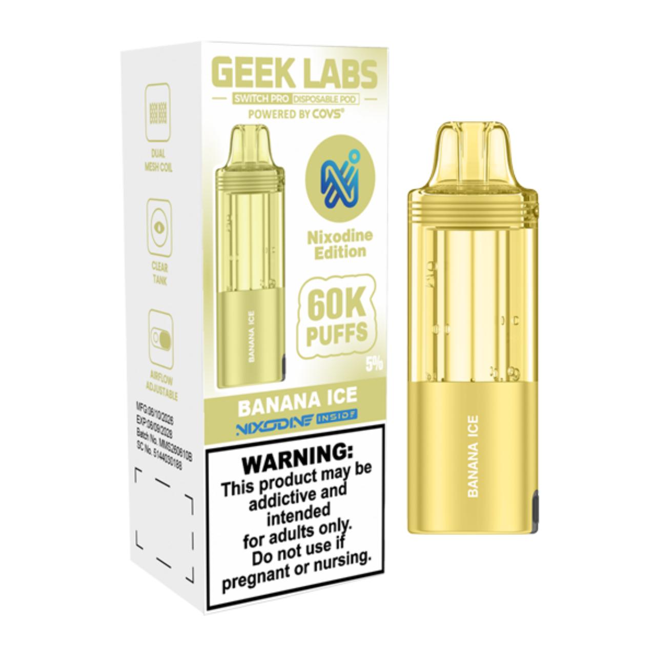 Geek Labs Switch Pro Nixodine 60K Replacement Pod Banana Ice Geek Labs Switch Pro Nixodine 60K Replacement Pod Banana Ice