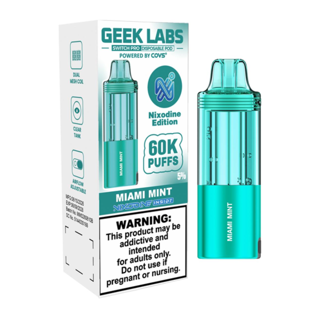 Geek Labs Switch Pro Nixodine 60K Replacement Pod Miami Mint Geek Labs Switch Pro Nixodine 60K Replacement Pod Miami Mint