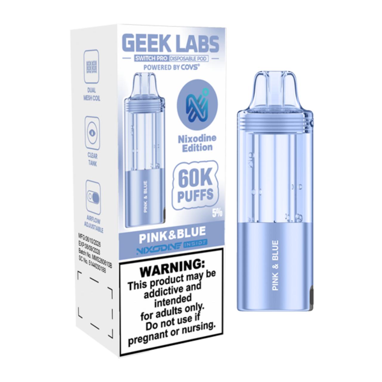 Geek Labs Switch Pro Nixodine 60K Replacement Pod Pink & Blue Geek Labs Switch Pro Nixodine 60K Replacement Pod Pink & Blue