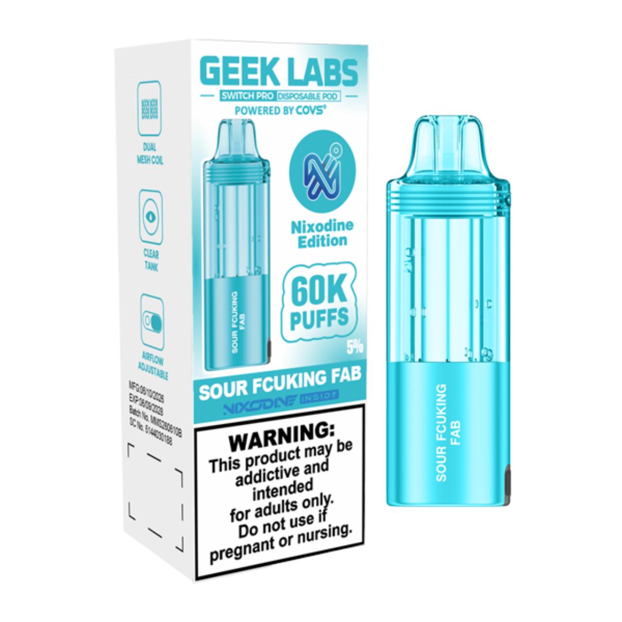 Geek Labs Switch Pro Nixodine 60K Replacement Pod Sour Fcuking Fab Geek Labs Switch Pro Nixodine 60K Replacement Pod Sour Fcuking Fab