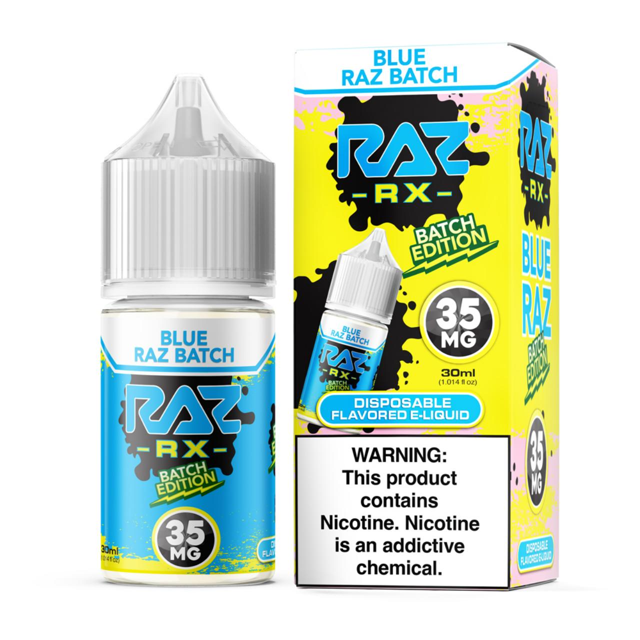 Pod Juice RX Raz Blue Raz Batch Tobacco Free Nicotine 30ml Salt E-Juice 35mg Pod Juice RX Raz Blue Raz Batch Tobacco Free Nicotine 30ml Salt E-Juice 35mg