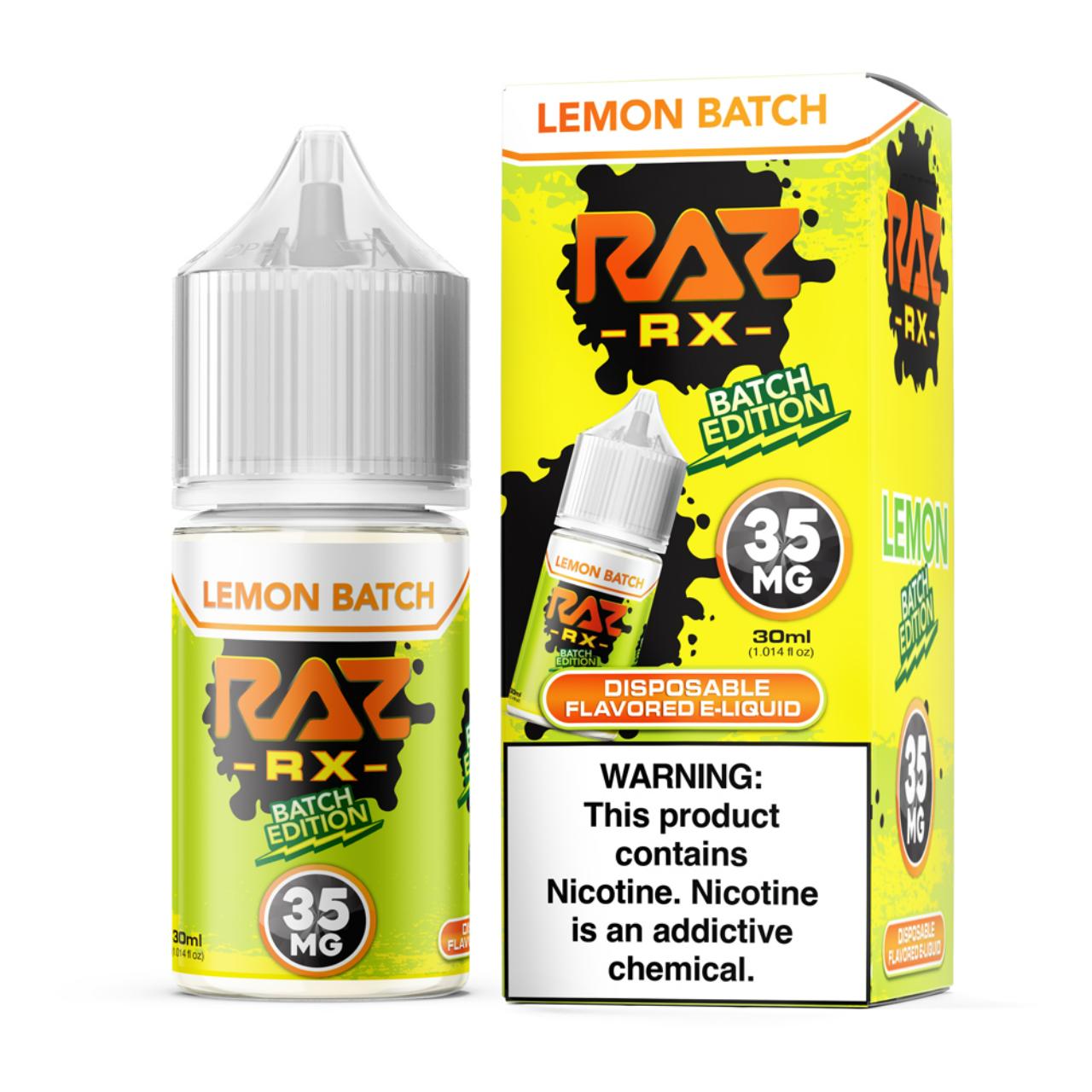 Pod Juice RX Raz Lemon Batch Tobacco Free Nicotine 30ml Salt E-Juice 35mg Pod Juice RX Raz Lemon Batch Tobacco Free Nicotine 30ml Salt E-Juice 35mg