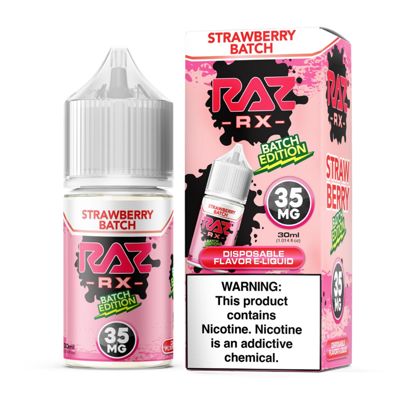 Pod Juice RX Raz Strawberry Batch Tobacco Free Nicotine 30ml Salt E-Juice 35mg Pod Juice RX Raz Strawberry Batch Tobacco Free Nicotine 30ml Salt E-Juice 35mg