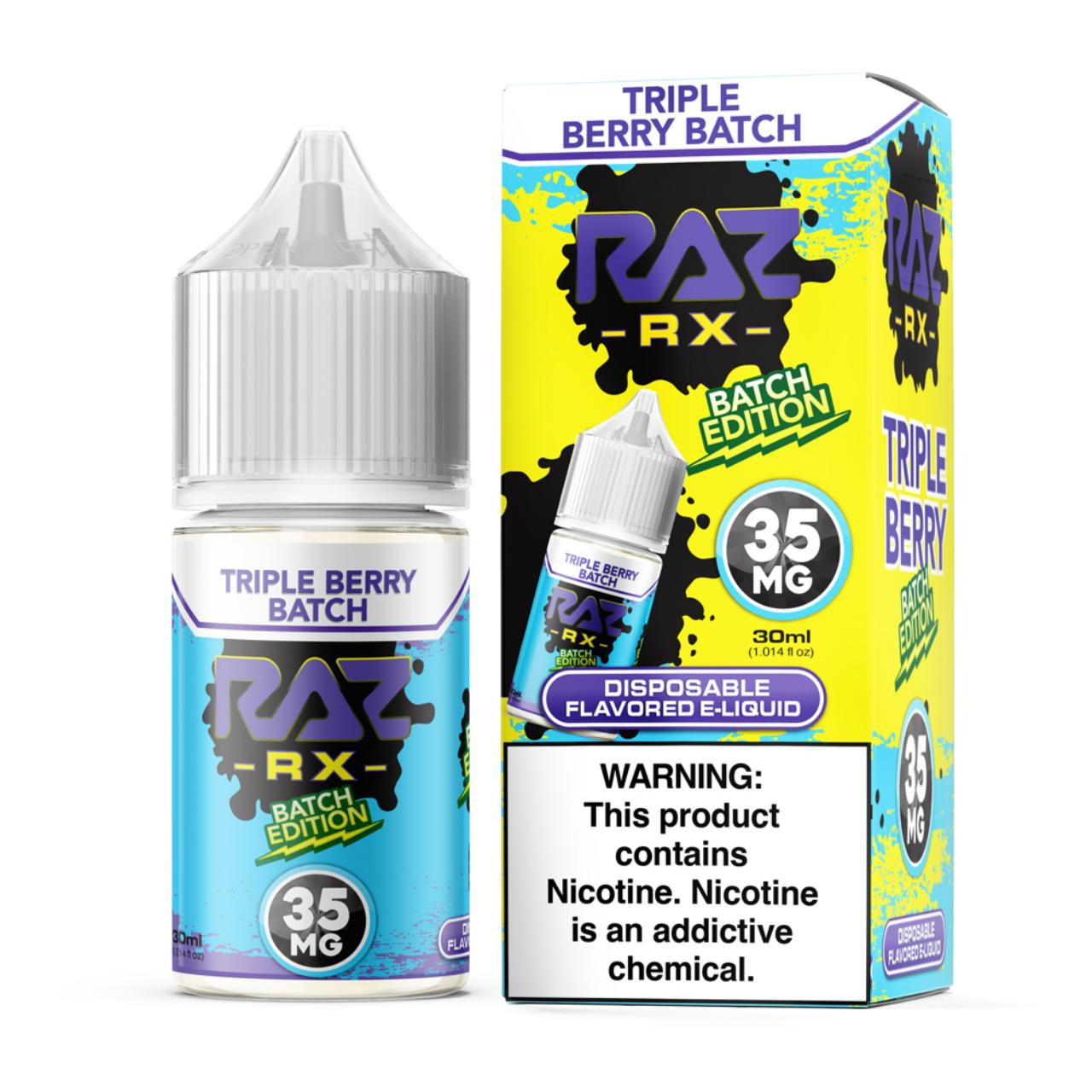 Pod Juice RX Raz Triple Berry Batch Tobacco Free Nicotine 30ml Salt E-Juice 35mg Pod Juice RX Raz Triple Berry Batch Tobacco Free Nicotine 30ml Salt E-Juice 35mg