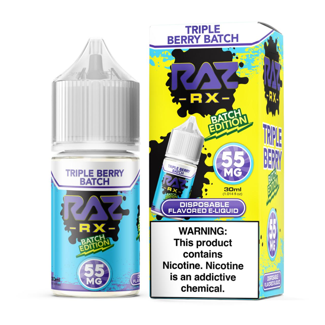 Pod Juice RX Raz Triple Berry Batch Tobacco Free Nicotine 30ml Salt E-Juice 55mg Pod Juice RX Raz Triple Berry Batch Tobacco Free Nicotine 30ml Salt E-Juice 55mg