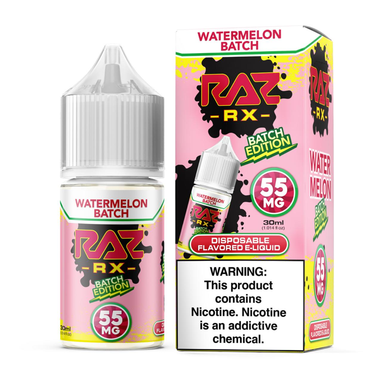 Pod Juice RX Raz Watermelon Batch Tobacco Free Nicotine 30ml Salt E-Juice 55mg Pod Juice RX Raz Watermelon Batch Tobacco Free Nicotine 30ml Salt E-Juice 55mg