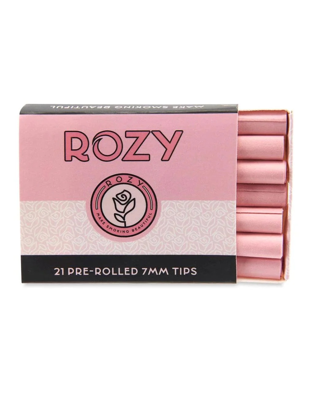 Rozy Pink Tips Prerolled 7MM Tips 1PK Angle 1