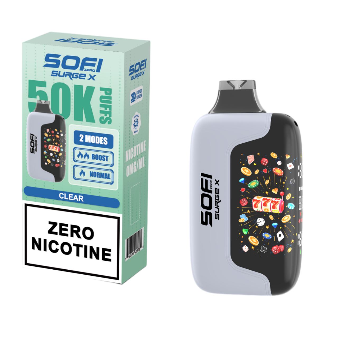 Sofi Surge Zero Nicotine 50000 Puff Disposable Clear