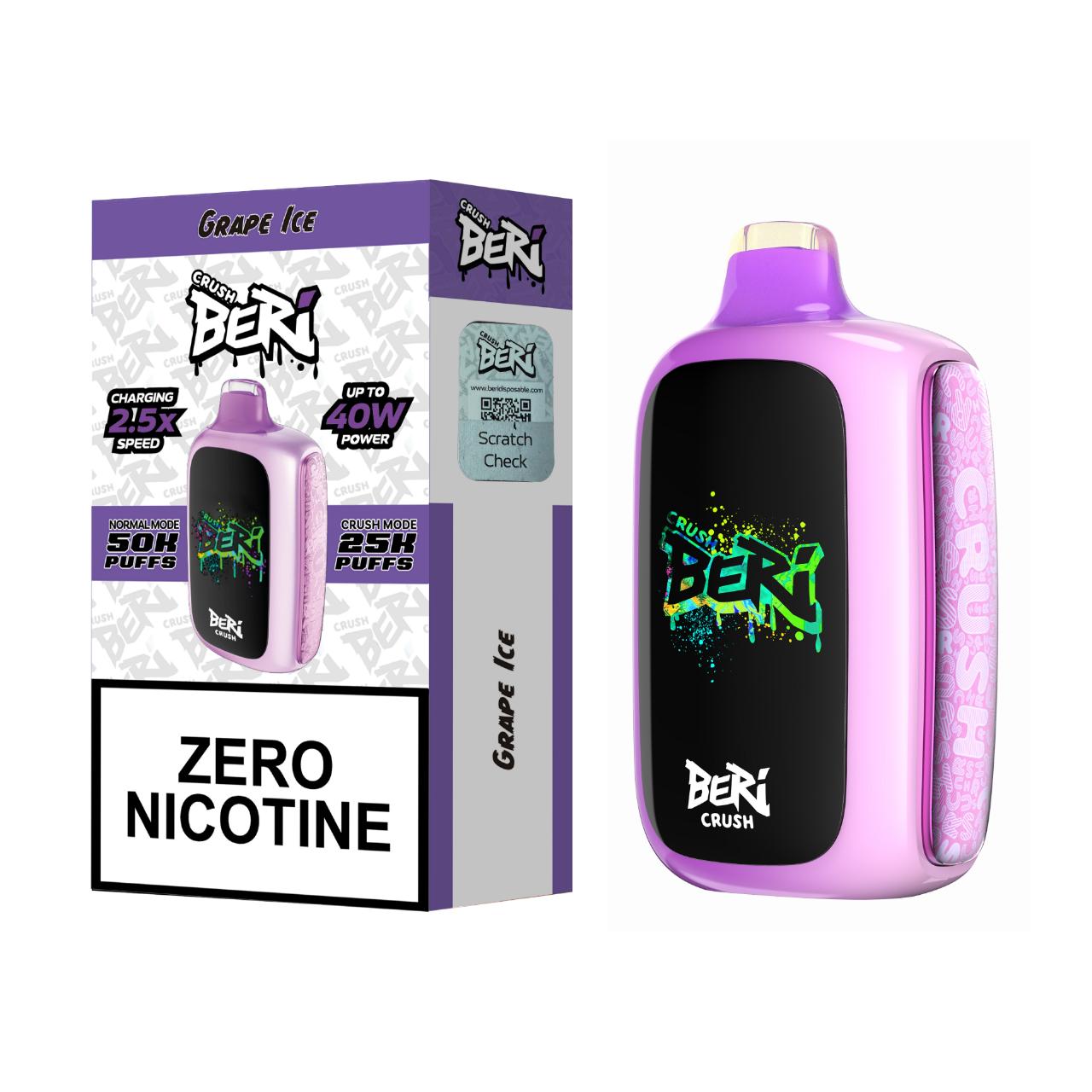 Beri Crush Zero Nicotine 50K Puff Disposable Grape Ice Beri Crush Zero Nicotine 50K Puff Disposable Grape Ice