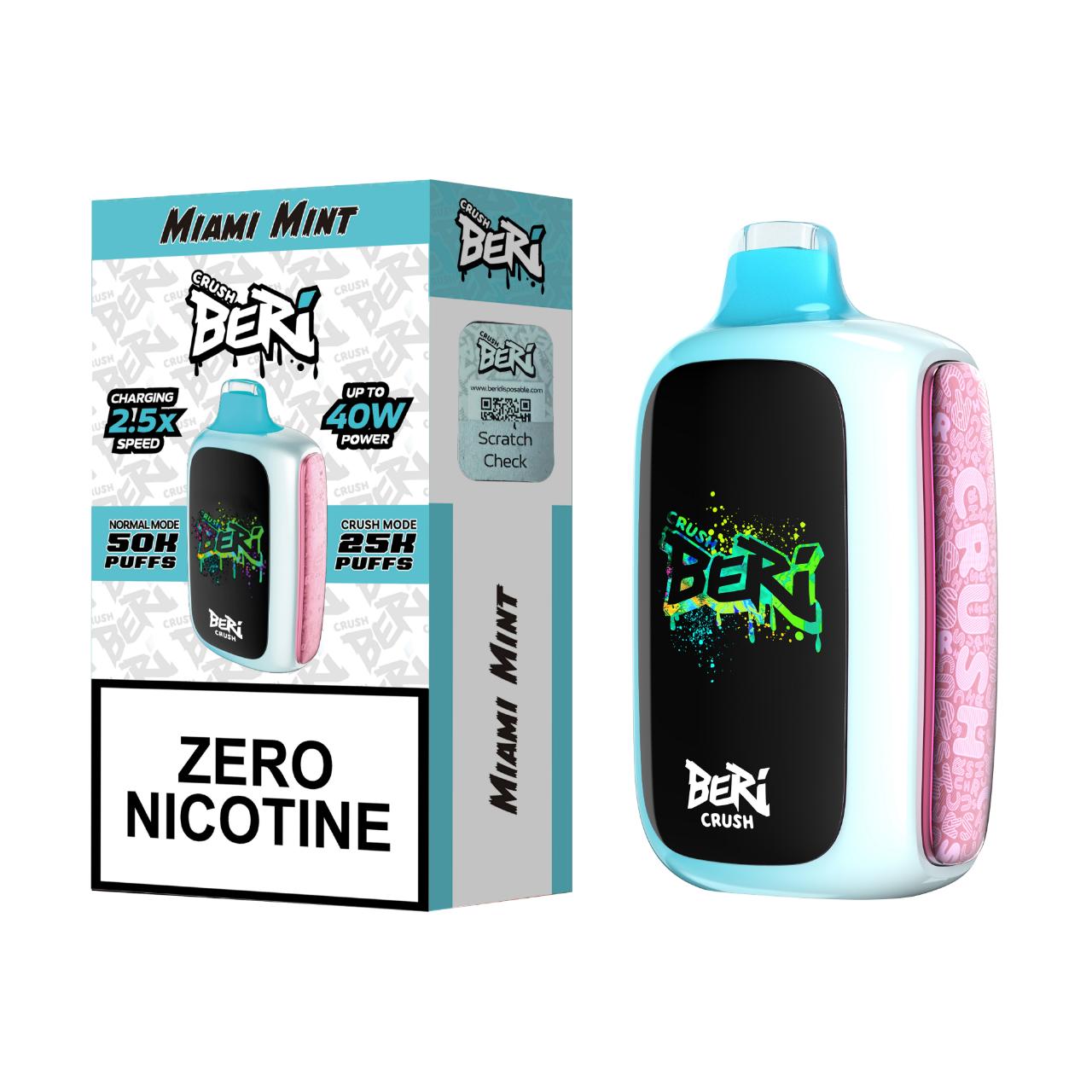 Beri Crush Zero Nicotine 50K Puff Disposable Miami Mint Beri Crush Zero Nicotine 50K Puff Disposable Miami Mint