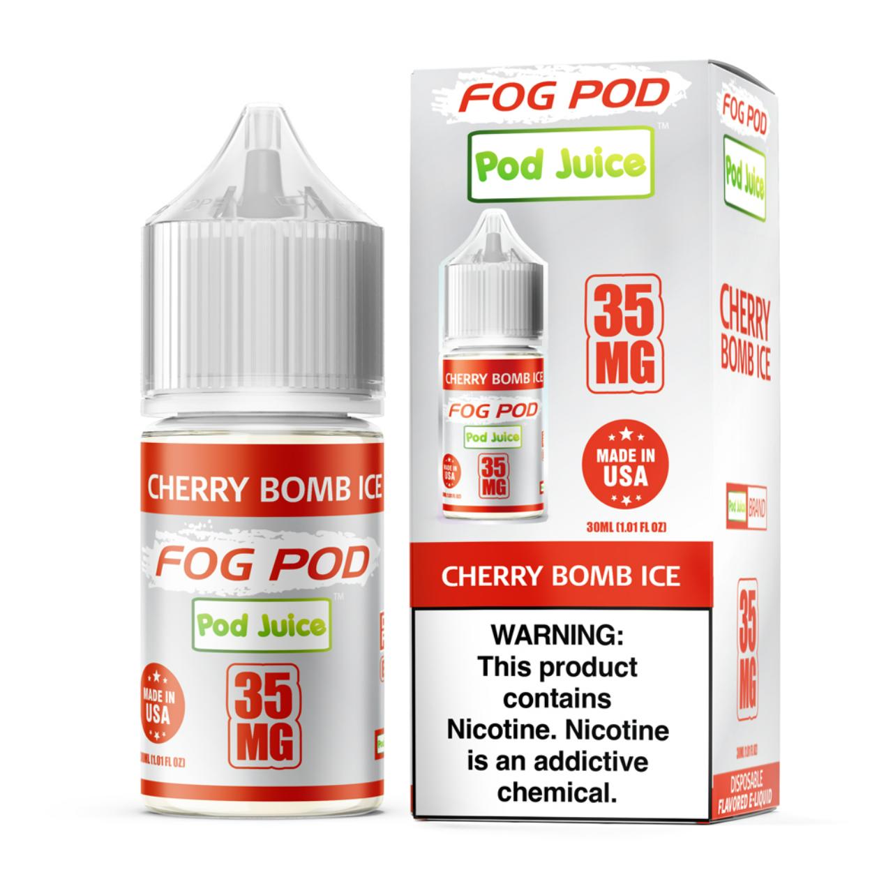 Fog Pod X Pod Juice Cherry Bomb Ice Salt 30ml E-Juice 35mg Fog Pod X Pod Juice Cherry Bomb Ice Salt 30ml E-Juice 35mg