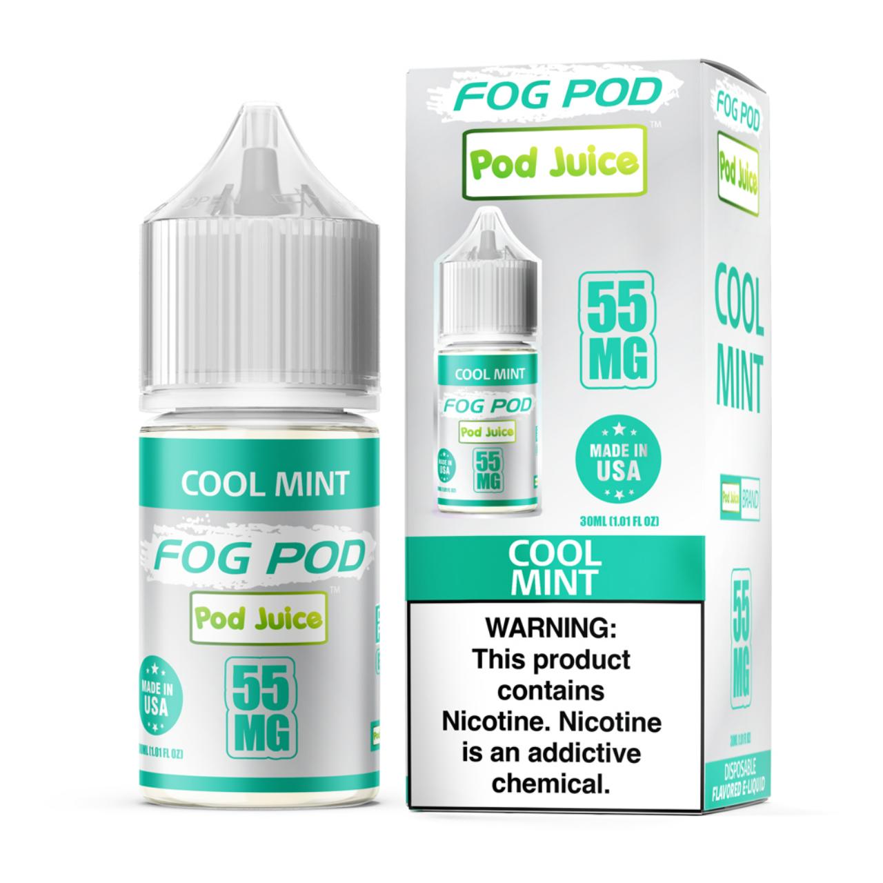 Fog Pod X Pod Juice Cool Mint Salt 30ml E-Juice 55mg Fog Pod X Pod Juice Cool Mint Salt 30ml E-Juice 55mg
