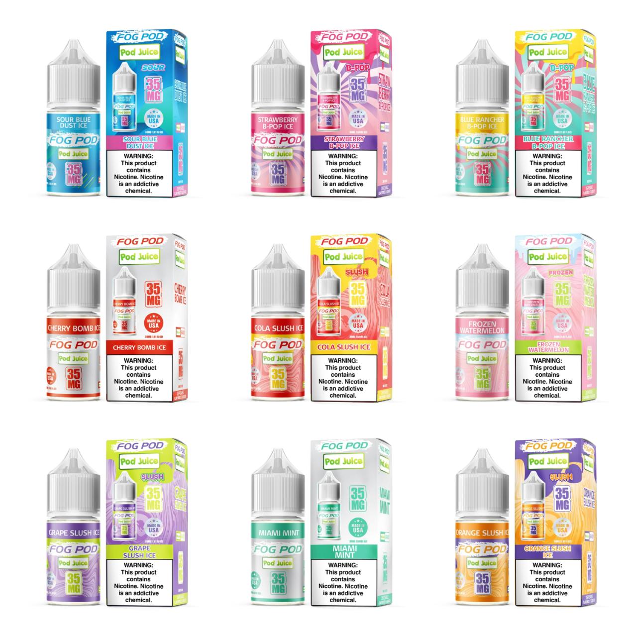 Fog Pod X Pod Juice Salt 30ml E-Juice - 35MG Fog Pod X Pod Juice Salt 30ml E-Juice - 35MG