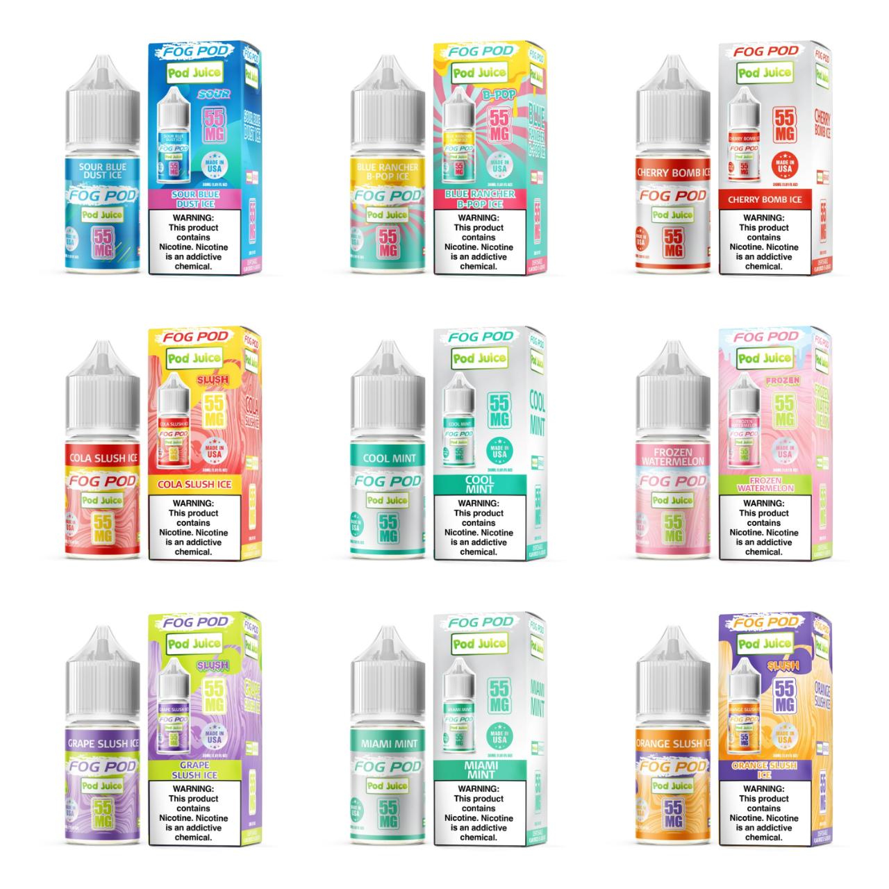 Fog Pod X Pod Juice Salt 30ml E-Juice - 55MG Fog Pod X Pod Juice Salt 30ml E-Juice - 55MG