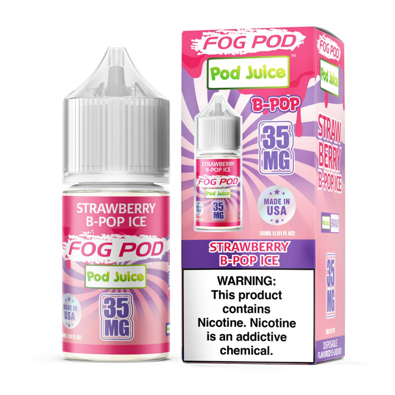 Fog Pod X Pod Juice Strawberry B-Pop Ice Salt 30ml E-Juice 35mg Fog Pod X Pod Juice Strawberry B-Pop Ice Salt 30ml E-Juice 35mg