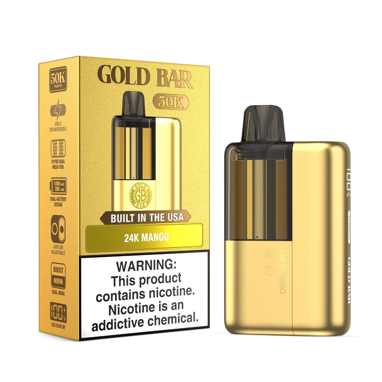 Gold Bar Max 50K Puff Disposable 24K mango Gold Bar Max 50K Puff Disposable 24K mango