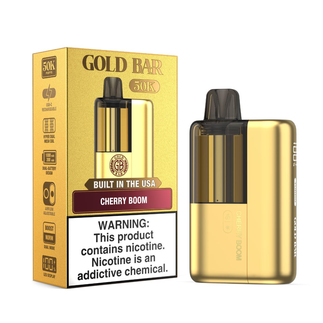Gold Bar Max 50K Puff Disposable Cherry Boom Gold Bar Max 50K Puff Disposable Cherry Boom